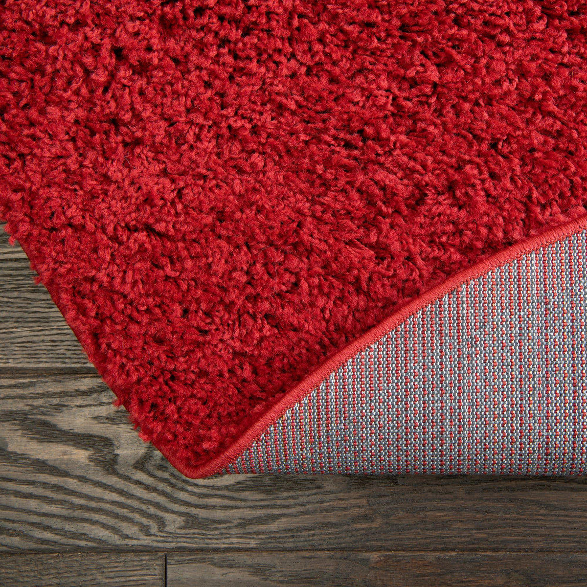 Cozy Comfort Shag Collection Area Rug - Hearthside (Cherry Red) Oval Cherry Red  lifestyle 31