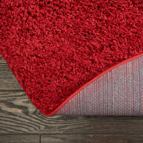 Cozy Comfort Shag Collection Area Rug - Hearthside (Cherry Red) Oval Cherry Red  lifestyle 31