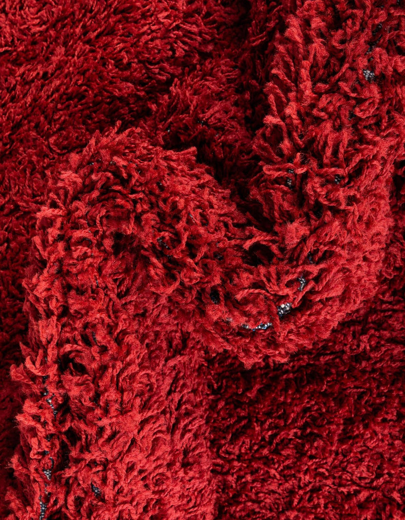 Cozy Comfort Shag Collection Area Rug - Hearthside (Cherry Red) Oval Cherry Red  lifestyle 40