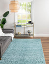 Cozy Comfort Shag Collection Area Rug - Hearthside (Turquoise) Rectangle Turquoise  lifestyle 3