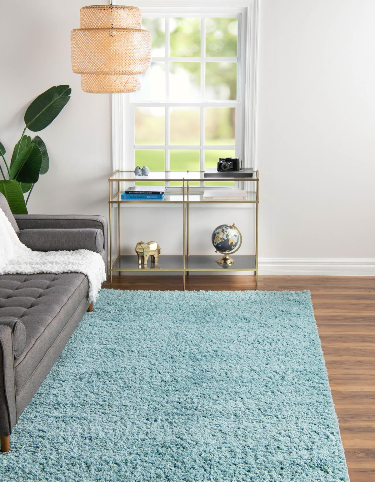 Cozy Comfort Shag Collection Area Rug - Hearthside (Turquoise) Rectangle Turquoise  lifestyle 3