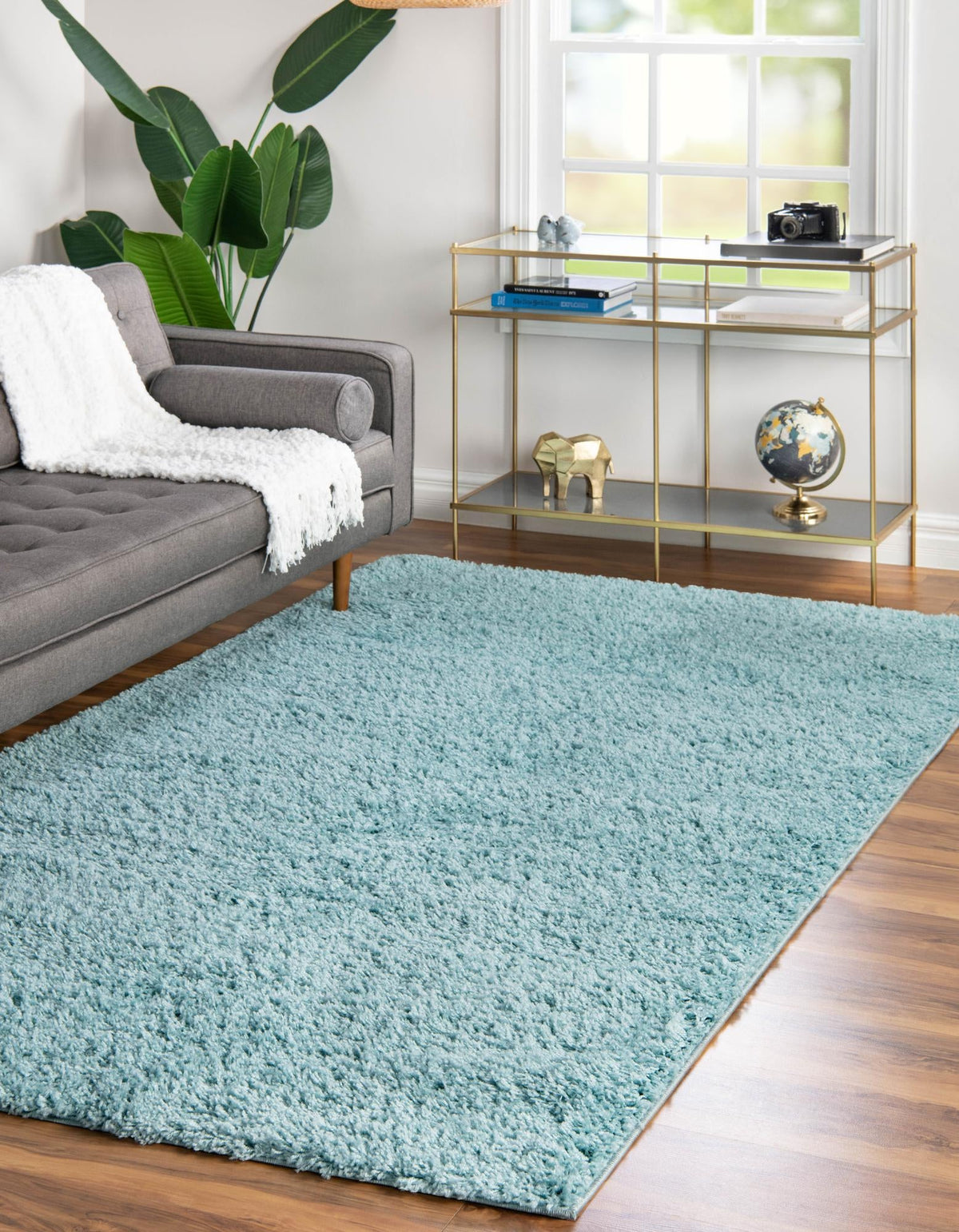 Cozy Comfort Shag Collection Area Rug - Hearthside (Turquoise) Rectangle Turquoise  lifestyle 4