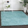 Cozy Comfort Shag Collection Area Rug - Hearthside (Turquoise) Square Turquoise  lifestyle 12