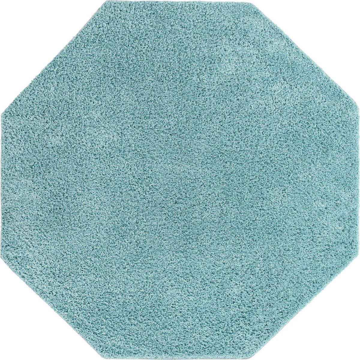 Cozy Comfort Shag Collection Area Rug - Hearthside (Turquoise) Octagon Turquoise  lifestyle 4