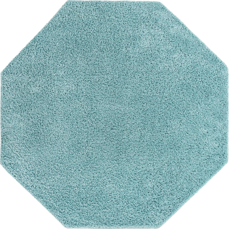Cozy Comfort Shag Collection Area Rug - Hearthside (Turquoise) Octagon Turquoise  lifestyle 4
