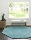 Cozy Comfort Shag Collection Area Rug - Hearthside (Turquoise) Octagon Turquoise  lifestyle 8