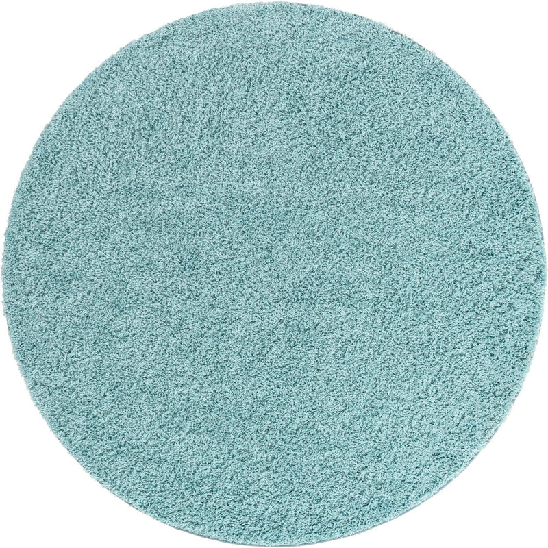 Cozy Comfort Shag Collection Area Rug - Hearthside (Turquoise) Round Turquoise  lifestyle 3