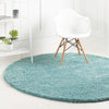 Cozy Comfort Shag Collection Area Rug - Hearthside (Turquoise) Round Turquoise  lifestyle 9