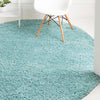 Cozy Comfort Shag Collection Area Rug - Hearthside (Turquoise) Round Turquoise  lifestyle 14