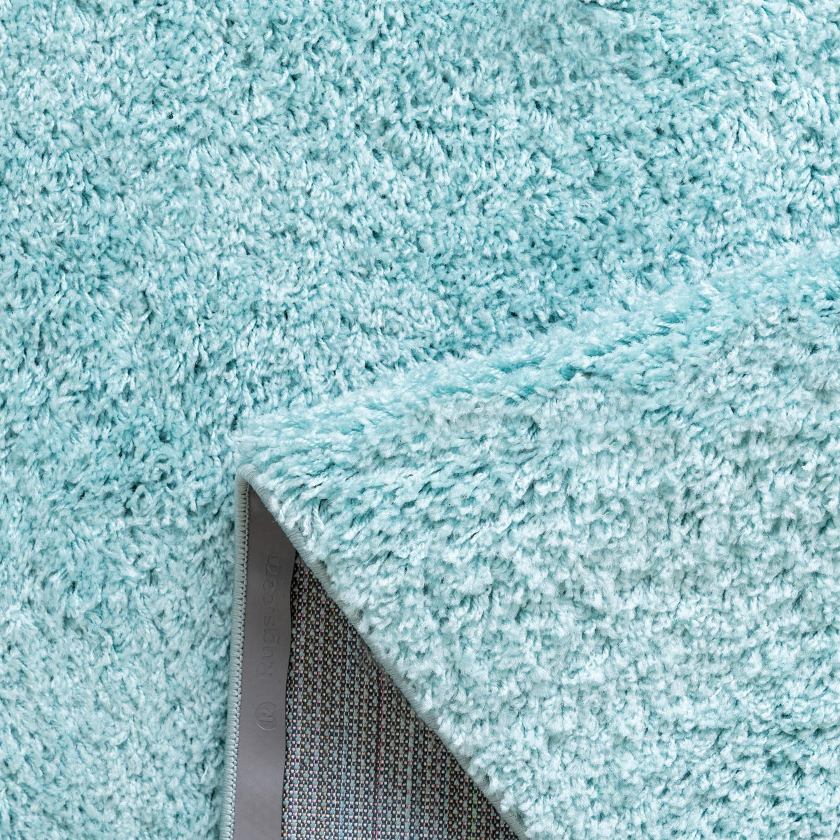 Cozy Comfort Shag Collection Area Rug - Hearthside (Turquoise) Round Turquoise  lifestyle 25