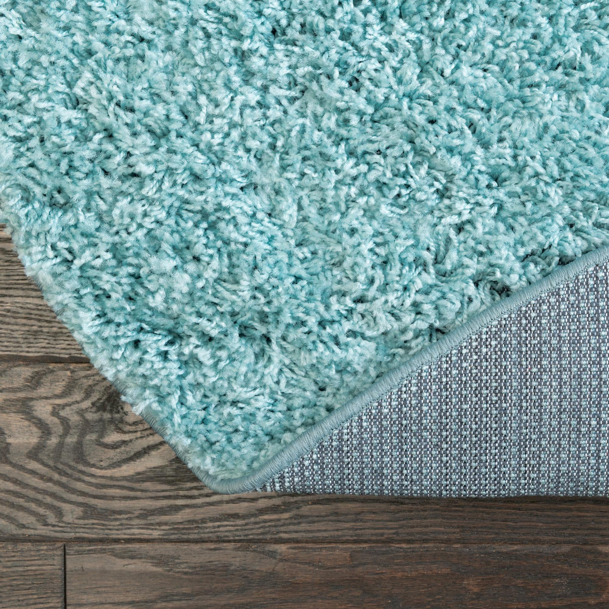 Cozy Comfort Shag Collection Area Rug - Hearthside (Turquoise) Round Turquoise  lifestyle 34