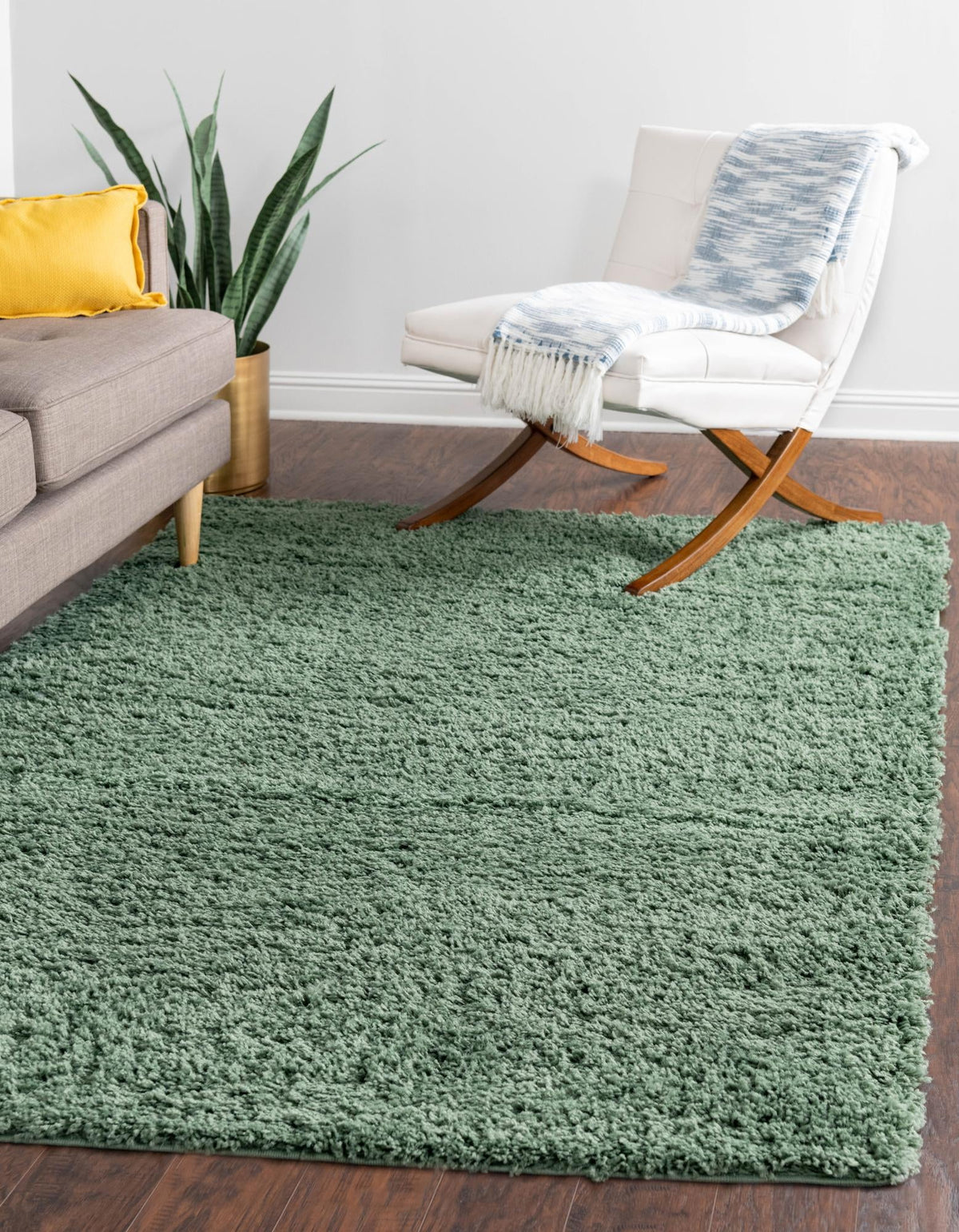 Cozy Comfort Shag Collection Area Rug - Hearthside (Green) Rectangle Green  lifestyle 3