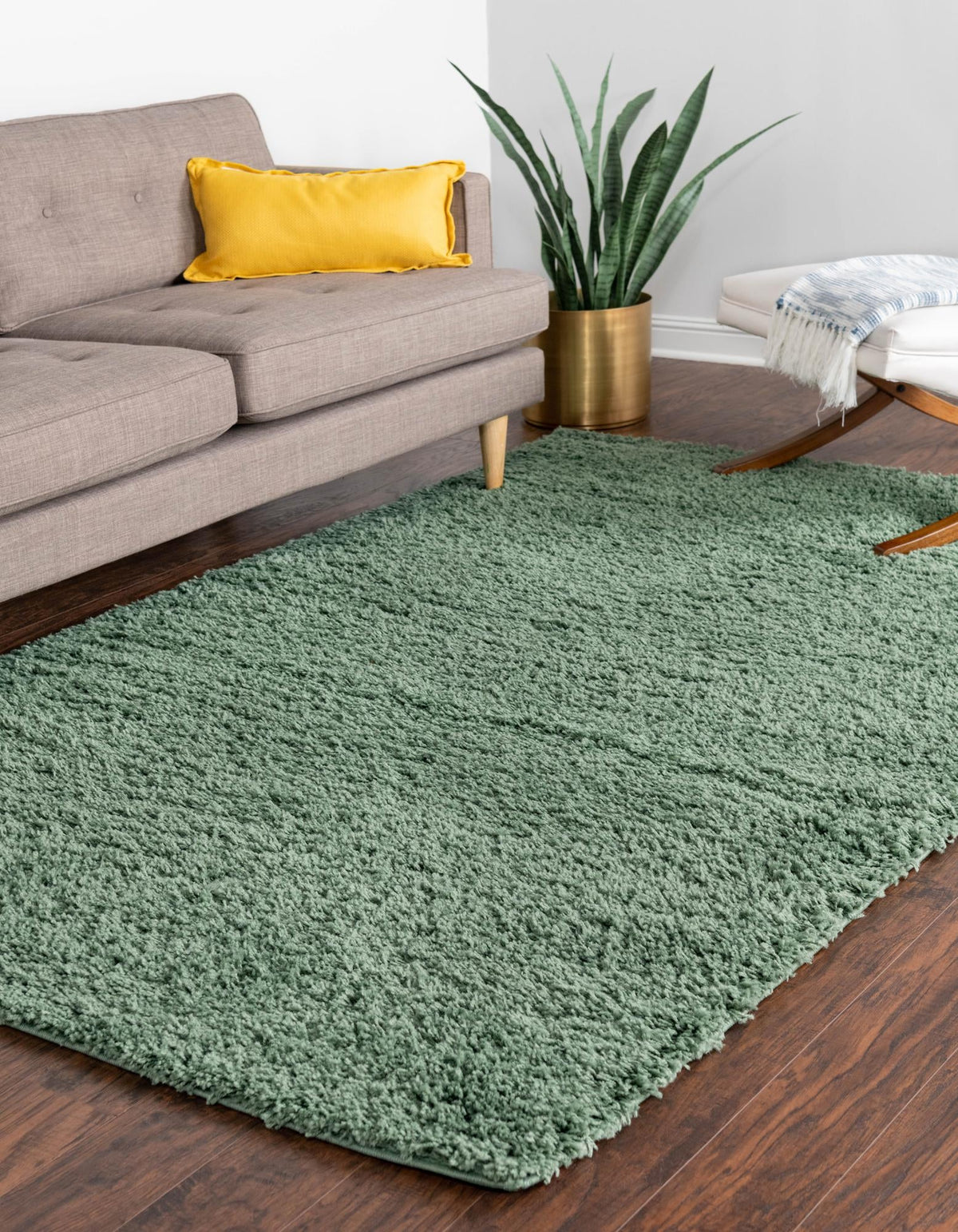Cozy Comfort Shag Collection Area Rug - Hearthside (Green) Rectangle Green  lifestyle 4
