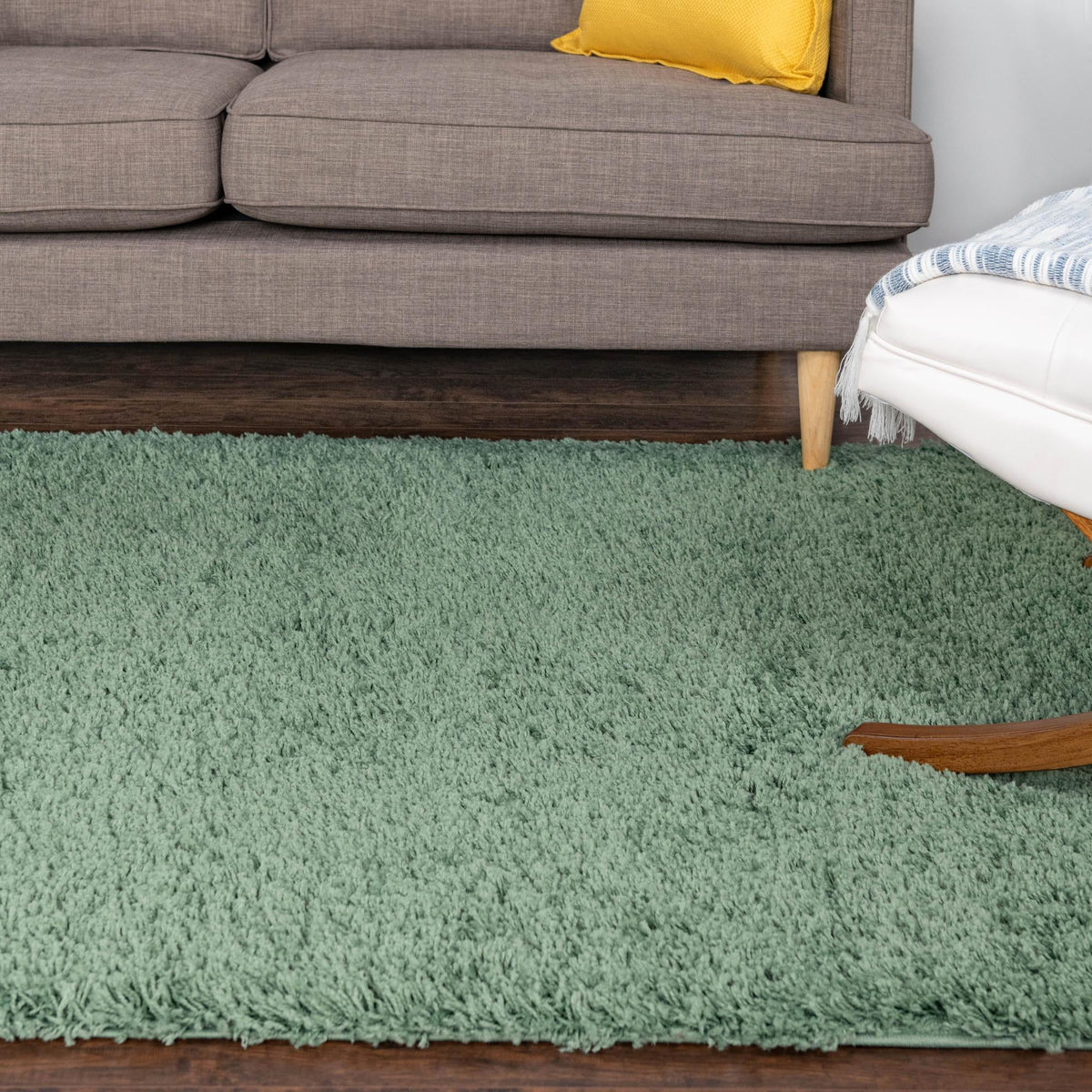 Cozy Comfort Shag Collection Area Rug - Hearthside (Green) Rectangle Green  lifestyle 11