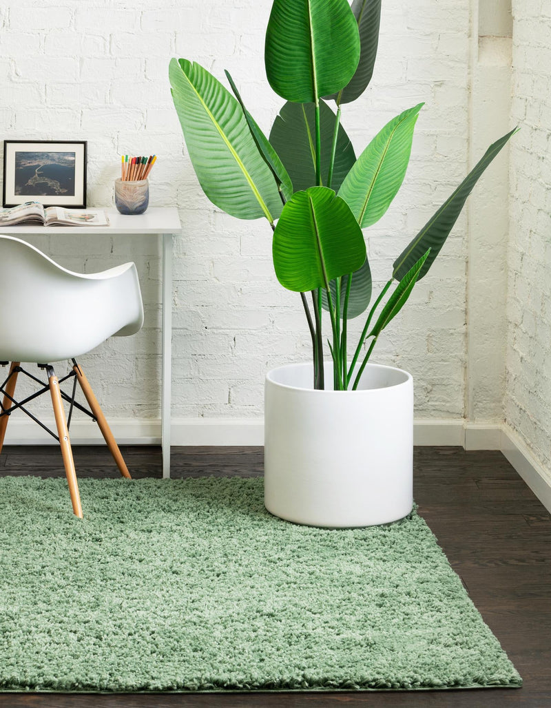 Cozy Comfort Shag Collection Area Rug - Hearthside (Green) Square Green  lifestyle 8