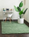 Cozy Comfort Shag Collection Area Rug - Hearthside (Green) Square Green  lifestyle 13