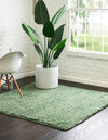 Cozy Comfort Shag Collection Area Rug - Hearthside (Green) Square Green  lifestyle 18