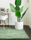 Cozy Comfort Shag Collection Area Rug - Hearthside (Green) Square Green  lifestyle 36
