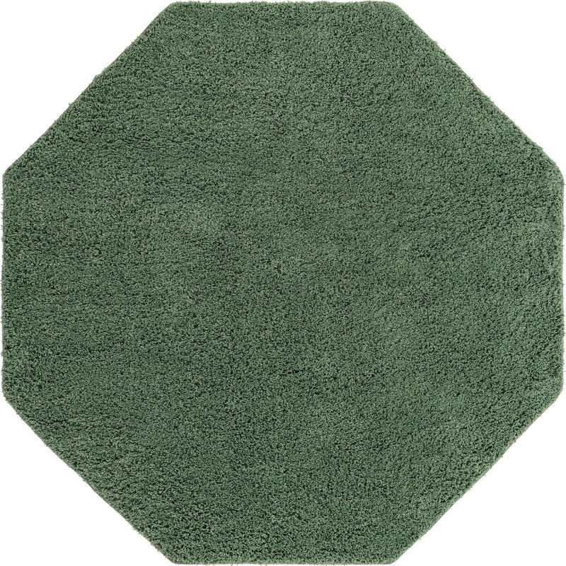 Cozy Comfort Shag Collection Area Rug - Hearthside (Green) Octagon Green  lifestyle 3
