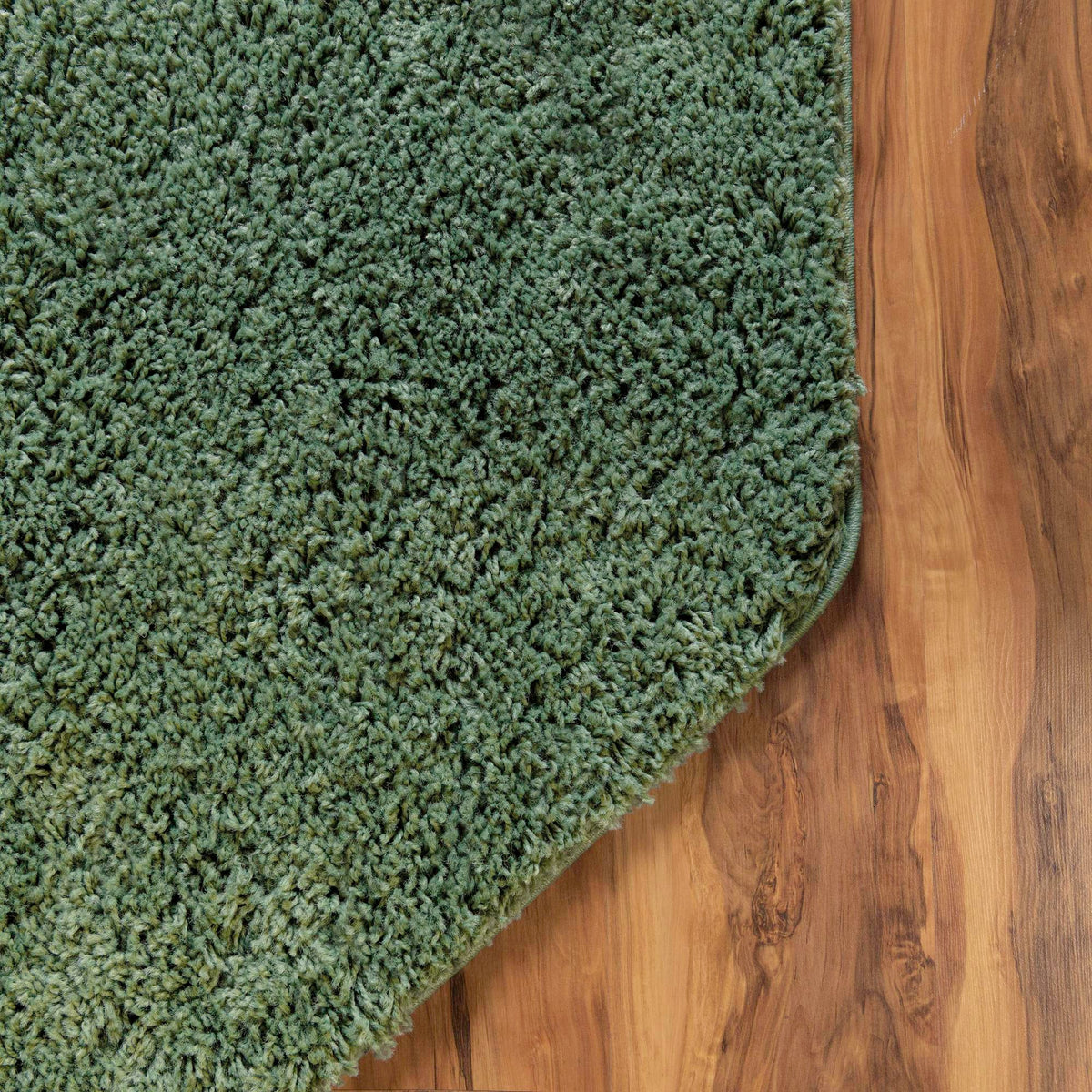 Cozy Comfort Shag Collection Area Rug - Hearthside (Green) Octagon Green  lifestyle 31
