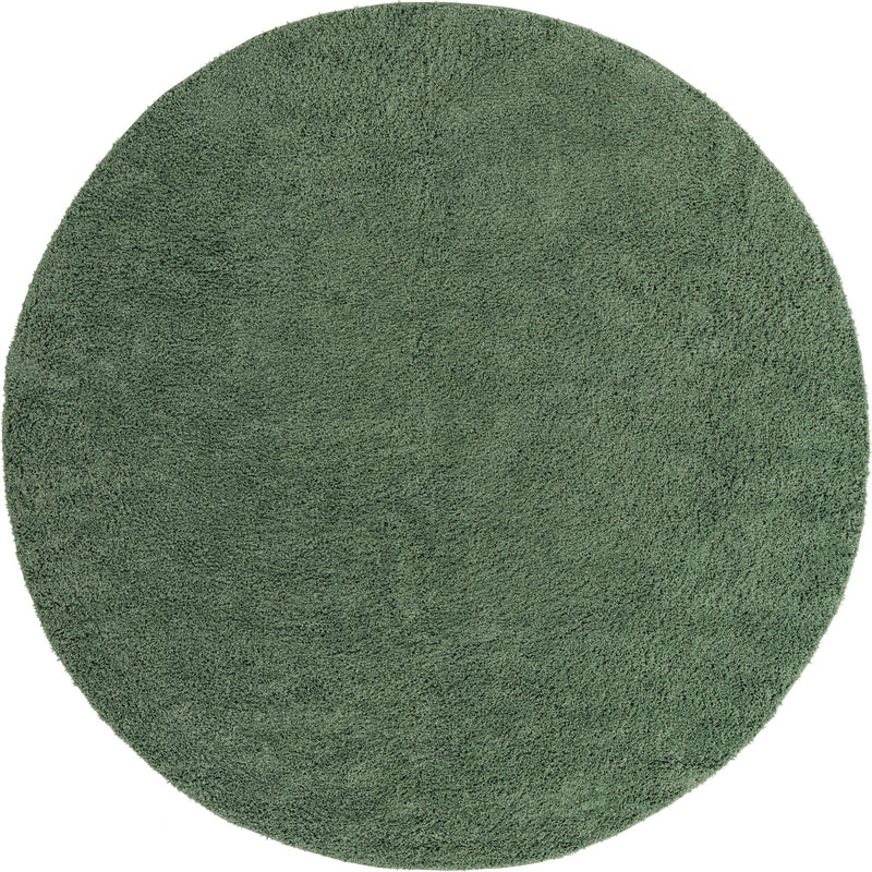 Cozy Comfort Shag Collection Area Rug - Hearthside (Green) Round Green  lifestyle 5