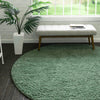 Cozy Comfort Shag Collection Area Rug - Hearthside (Green) Round Green  lifestyle 15