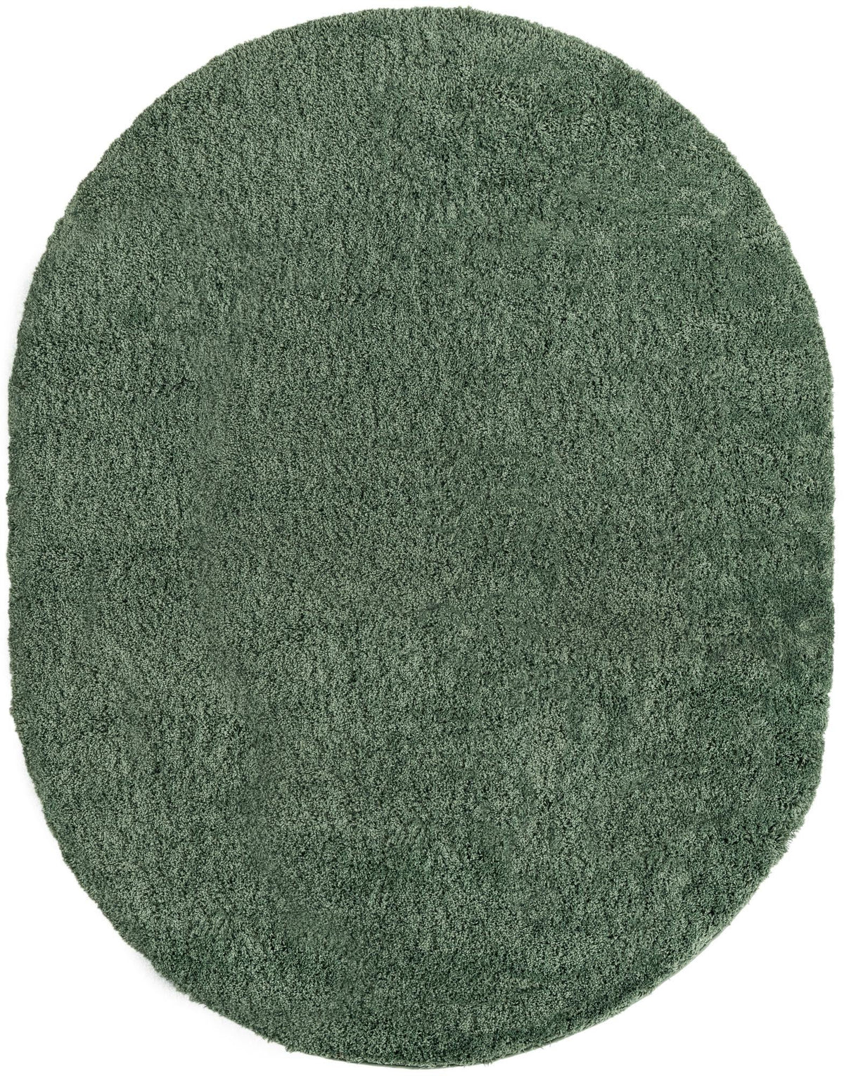 Cozy Comfort Shag Collection Area Rug - Hearthside (Green) Oval Green  lifestyle 6