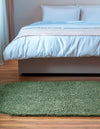 Cozy Comfort Shag Collection Area Rug - Hearthside (Green) Oval Green  lifestyle 37