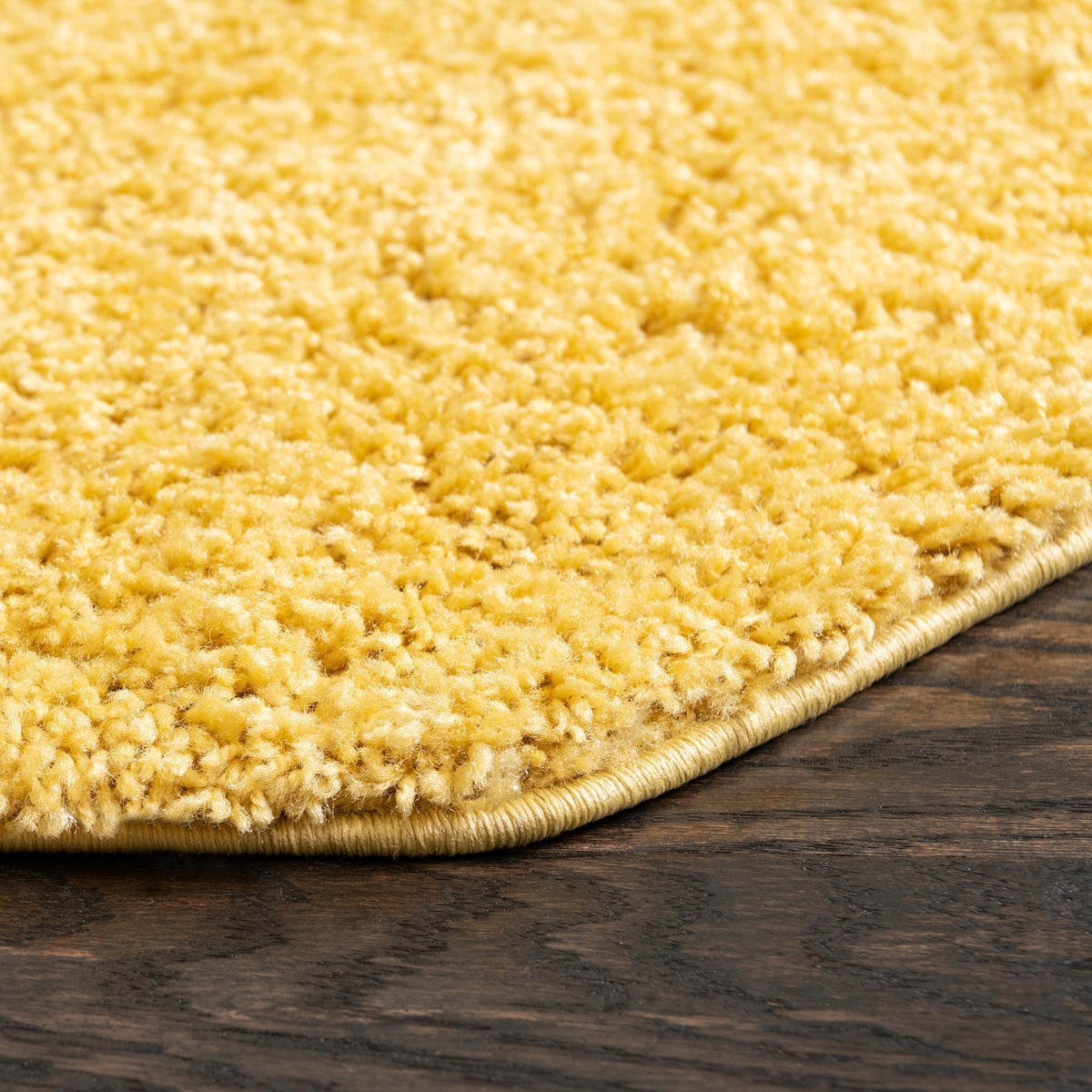 Cozy Comfort Shag Collection Area Rug - Hearthside (Yellow) Octagon Yellow  lifestyle 37