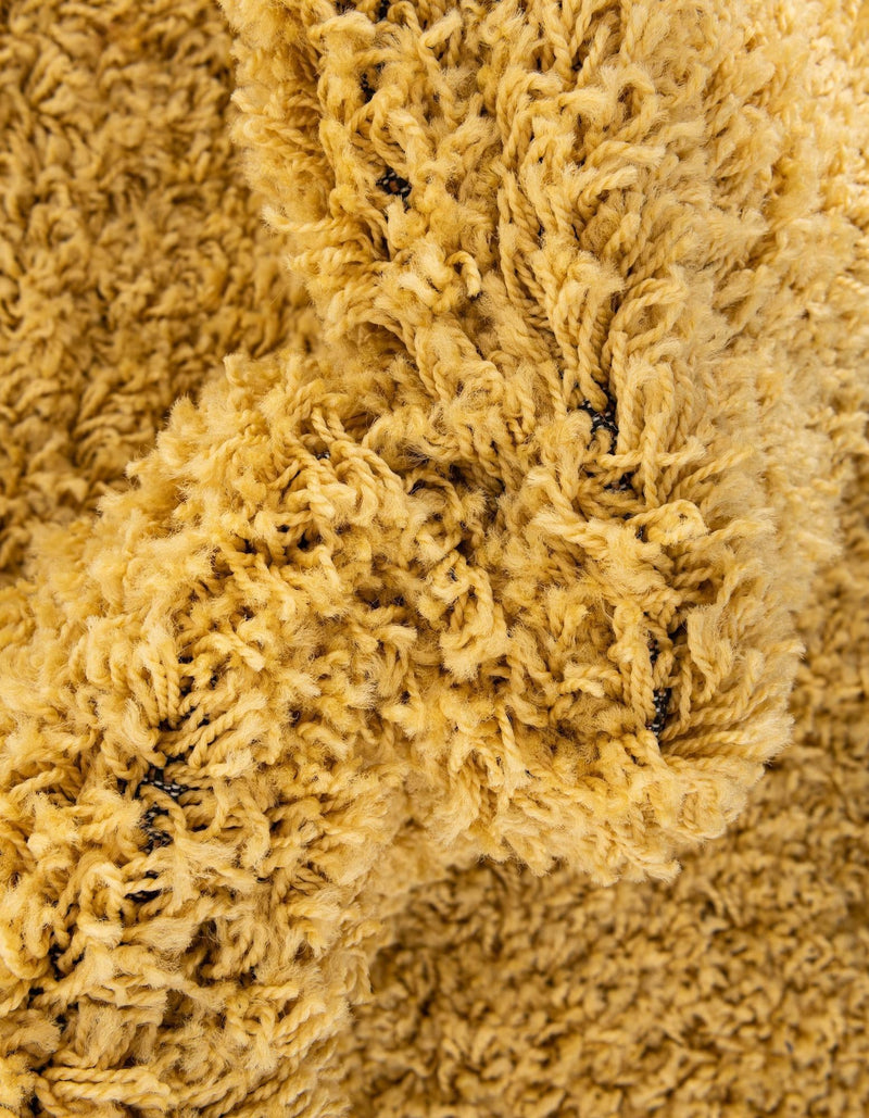Cozy Comfort Shag Collection Area Rug - Hearthside (Yellow) Octagon Yellow  lifestyle 42