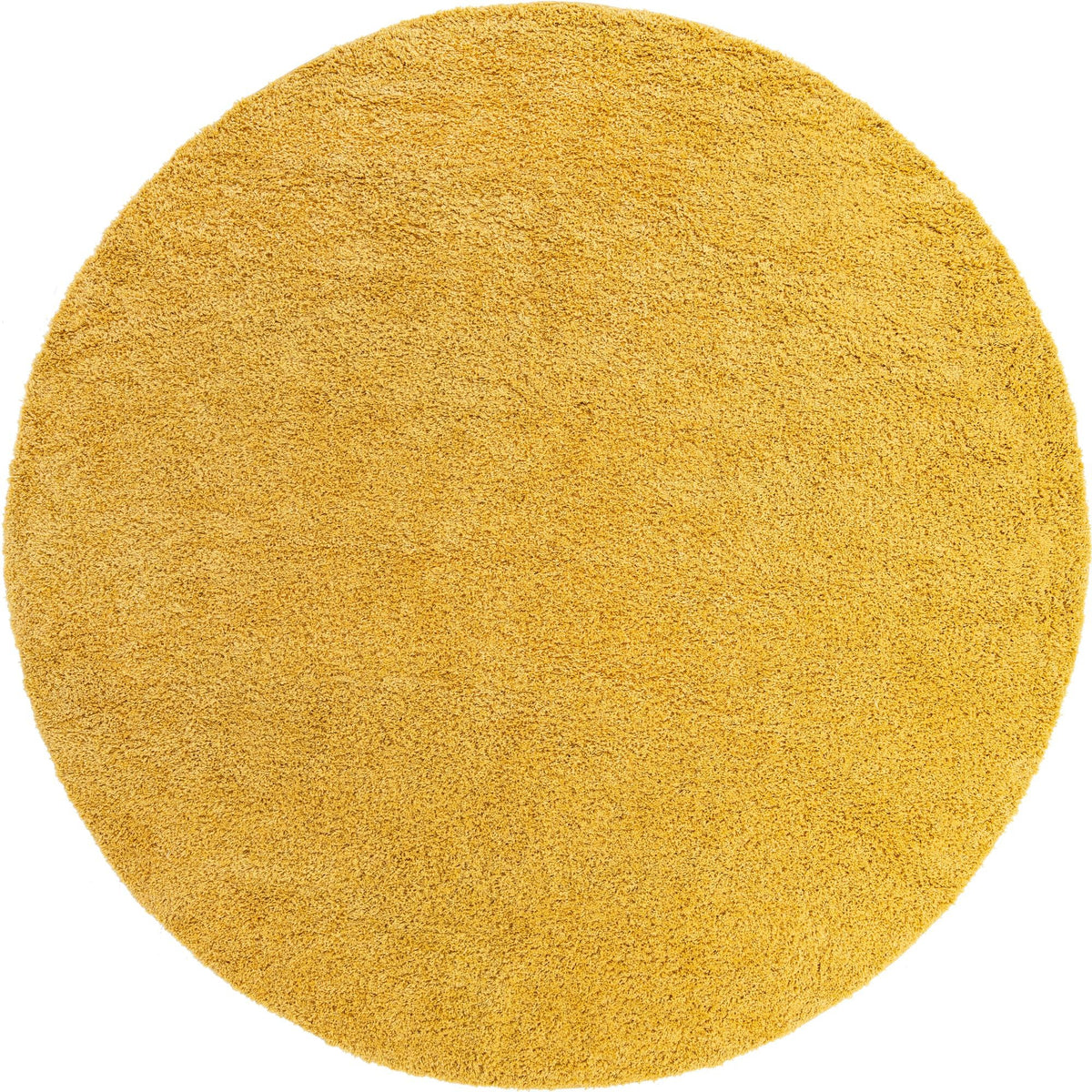 Cozy Comfort Shag Collection Area Rug - Hearthside (Yellow) Round Yellow  lifestyle 5