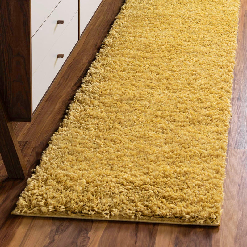 Cozy Comfort Shag Collection Area Rug - Hearthside (Yellow) Runner Yellow  lifestyle 35