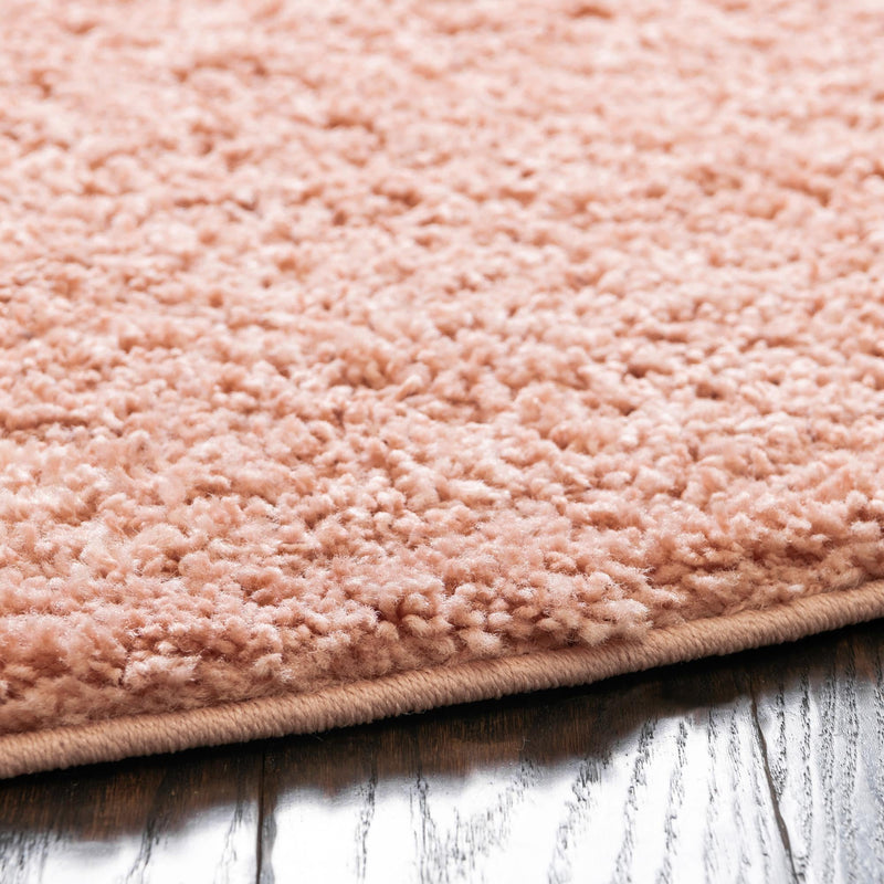 Cozy Comfort Shag Collection Area Rug - Hearthside (Rose Pink) Round Rose Pink  lifestyle 40