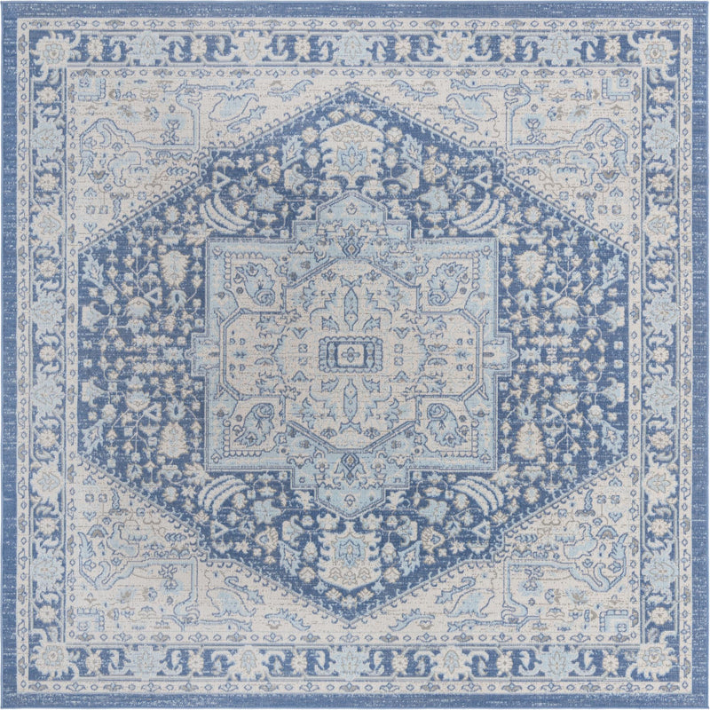 Savannah Series Collection Area Rug - Charleston (French Blue) Square French Blue  lifestyle 15