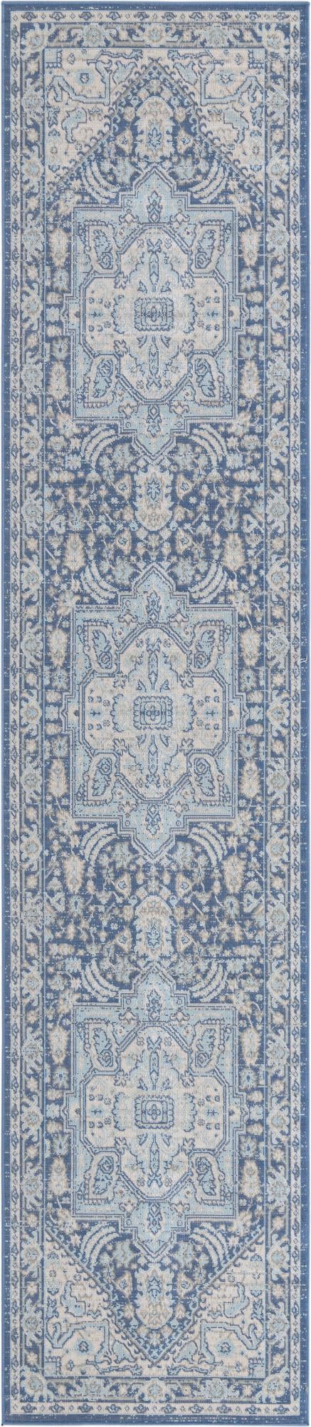 Savannah Series Collection Area Rug - Charleston (French Blue) Runner French Blue  lifestyle 18
