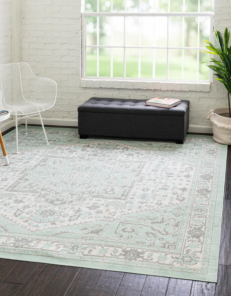 Savannah Series Collection Area Rug - Charleston (Mint) Square Mint  lifestyle 14