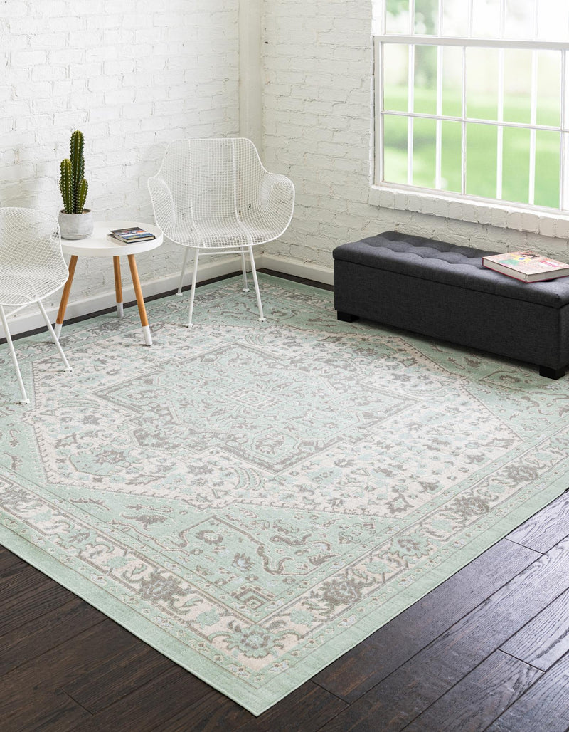 Savannah Series Collection Area Rug - Charleston (Mint) Square Mint  lifestyle 19