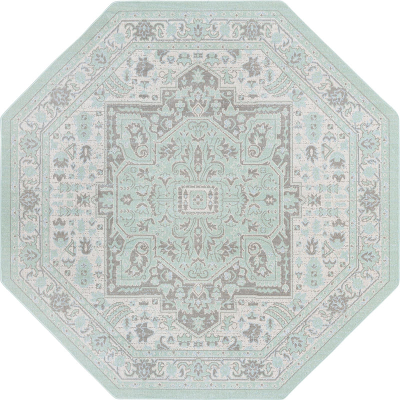 Savannah Series Collection Area Rug - Charleston (Mint) Octagon Mint  lifestyle 10