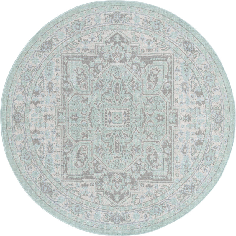 Savannah Series Collection Area Rug - Charleston (Mint) Round Mint  lifestyle 30