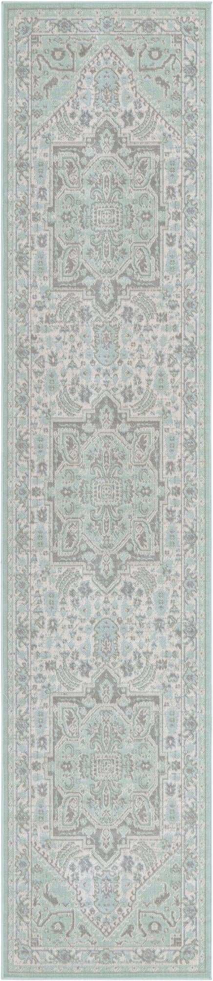 Savannah Series Collection Area Rug - Charleston (Mint) Runner Mint  lifestyle 12