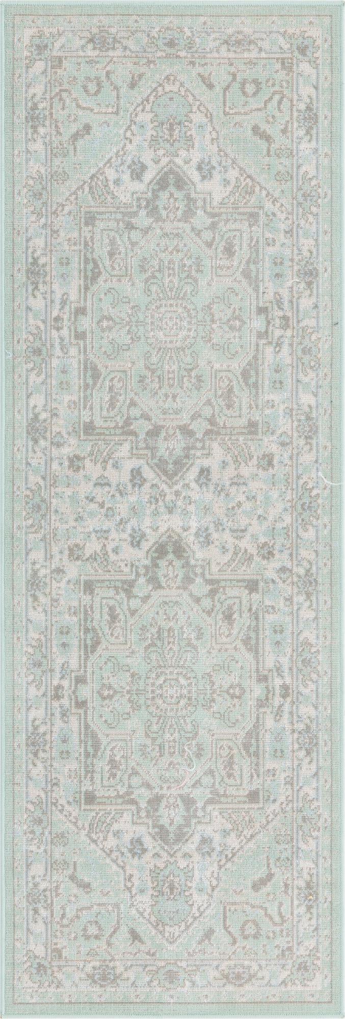 Savannah Series Collection Area Rug - Charleston (Mint) Runner Mint Green  lifestyle 31