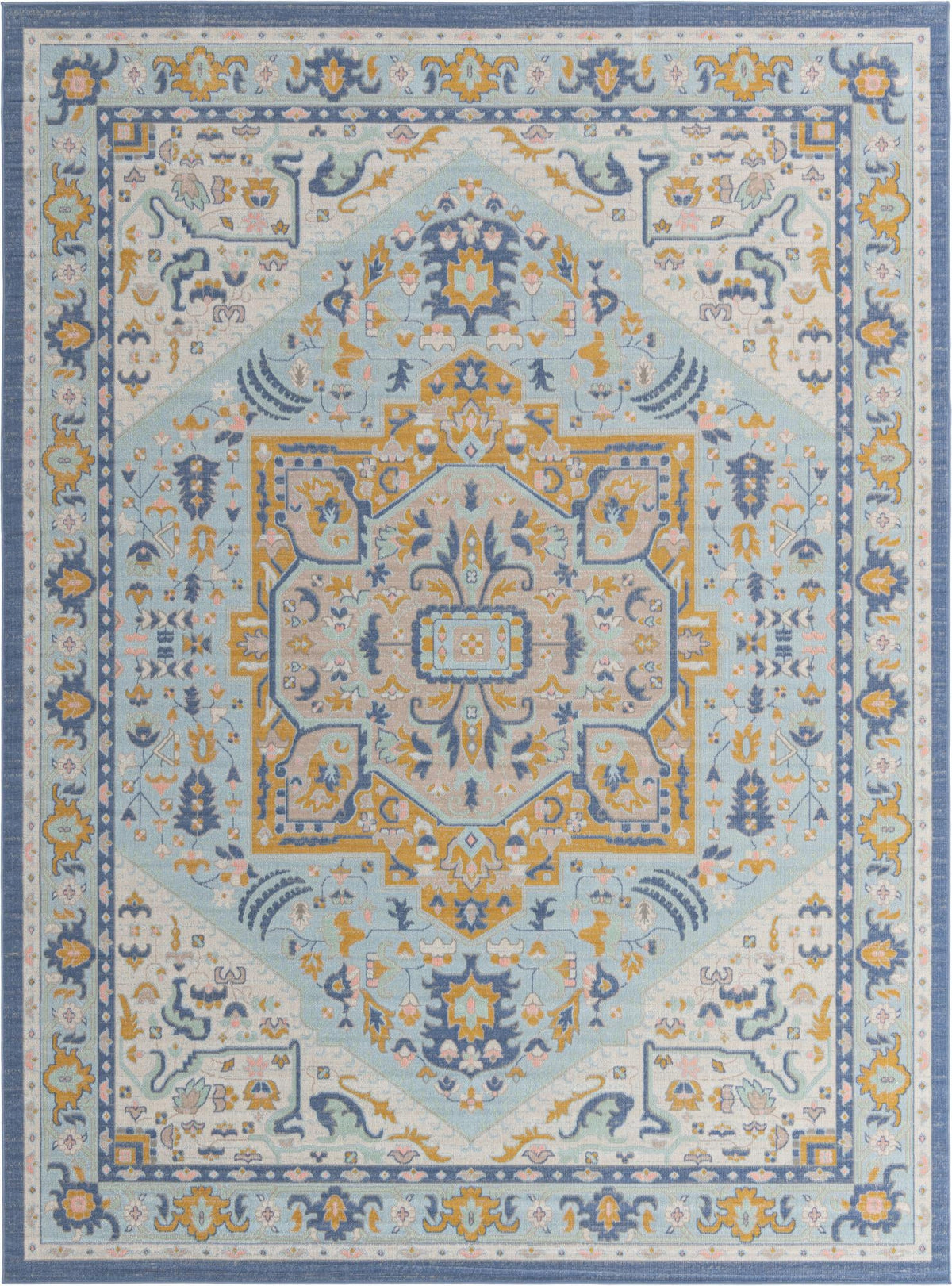 Savannah Series Collection Area Rug - Charleston (Sky blue) Rectangle Sky blue Main