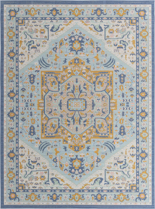 Savannah Series Collection Area Rug - Charleston (Sky blue) Rectangle Sky blue Main
