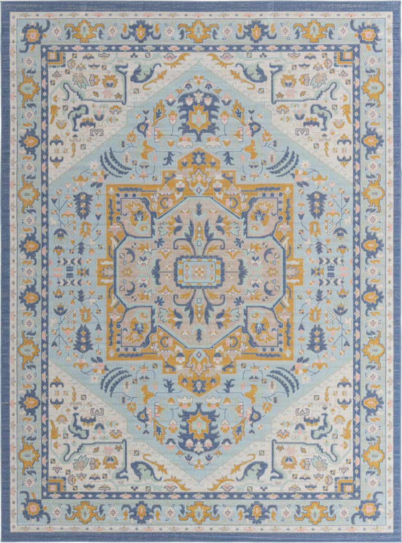 Savannah Series Collection Area Rug - Charleston (Sky blue) Rectangle Sky blue Main