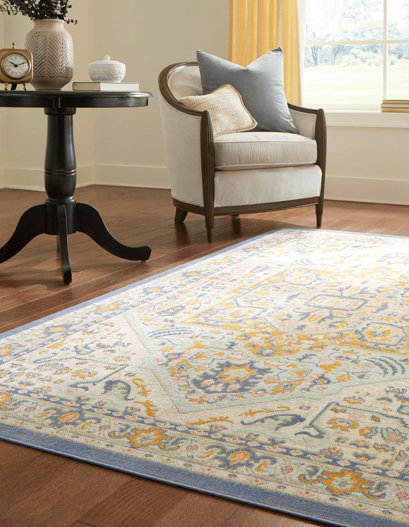 Savannah Series Collection Area Rug - Charleston (Sky blue) Rectangle Sky blue  lifestyle 4