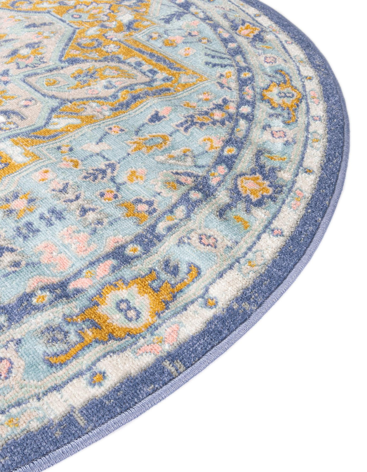 Savannah Series Collection Area Rug - Charleston (Sky blue) Oval Sky blue  lifestyle 32