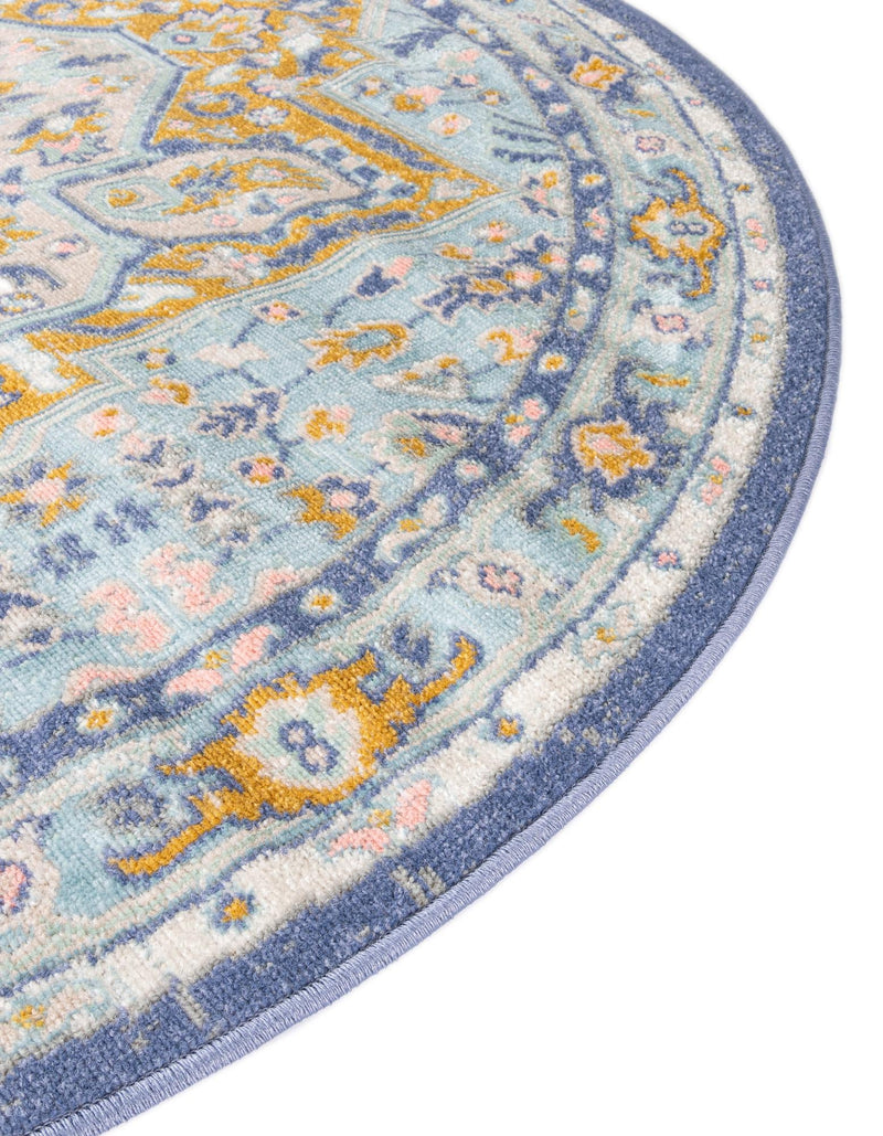 Savannah Series Collection Area Rug - Charleston (Sky blue) Oval Sky blue  lifestyle 32