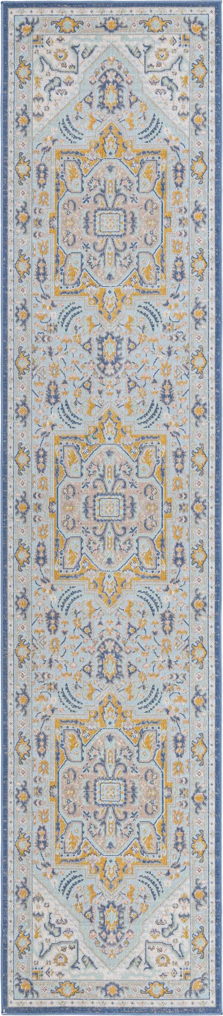 Savannah Series Collection Area Rug - Charleston (Sky blue) Runner Sky blue  lifestyle 19