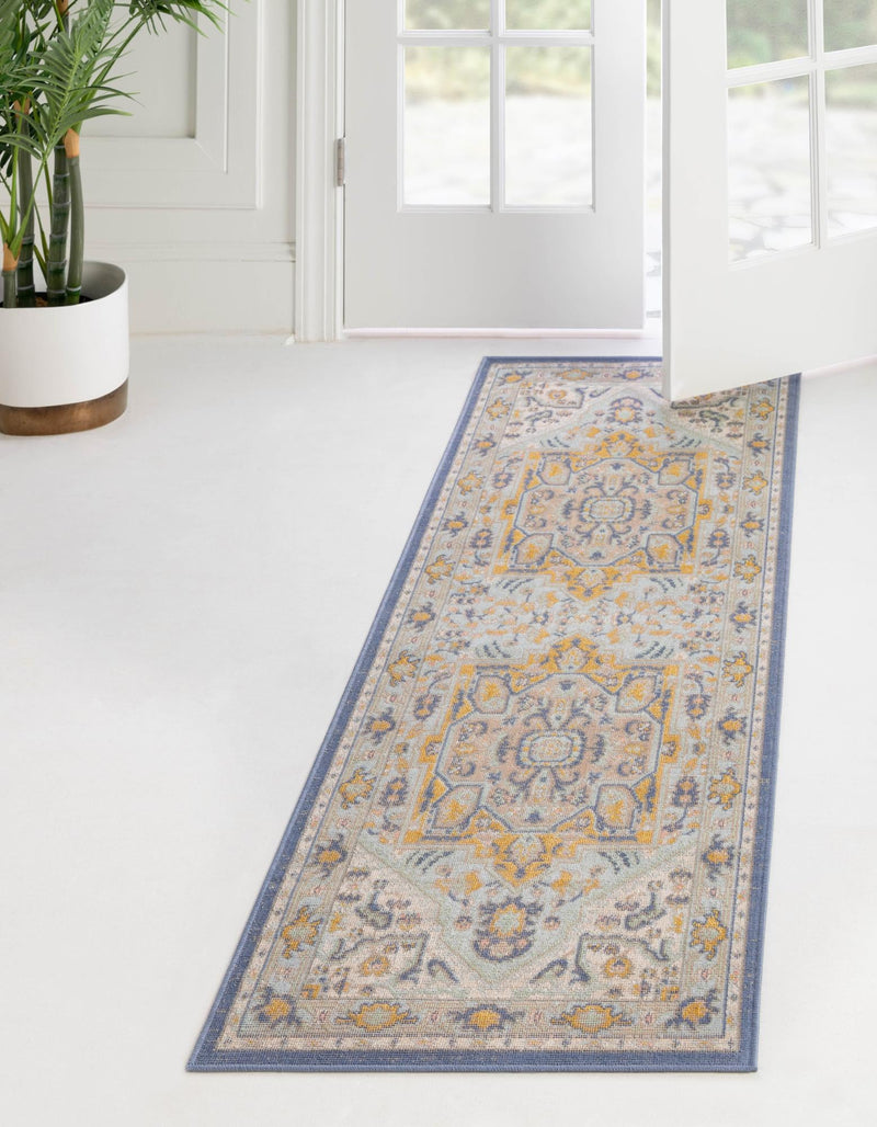 Savannah Series Collection Area Rug - Charleston (Sky blue) Runner Sky blue  lifestyle 24