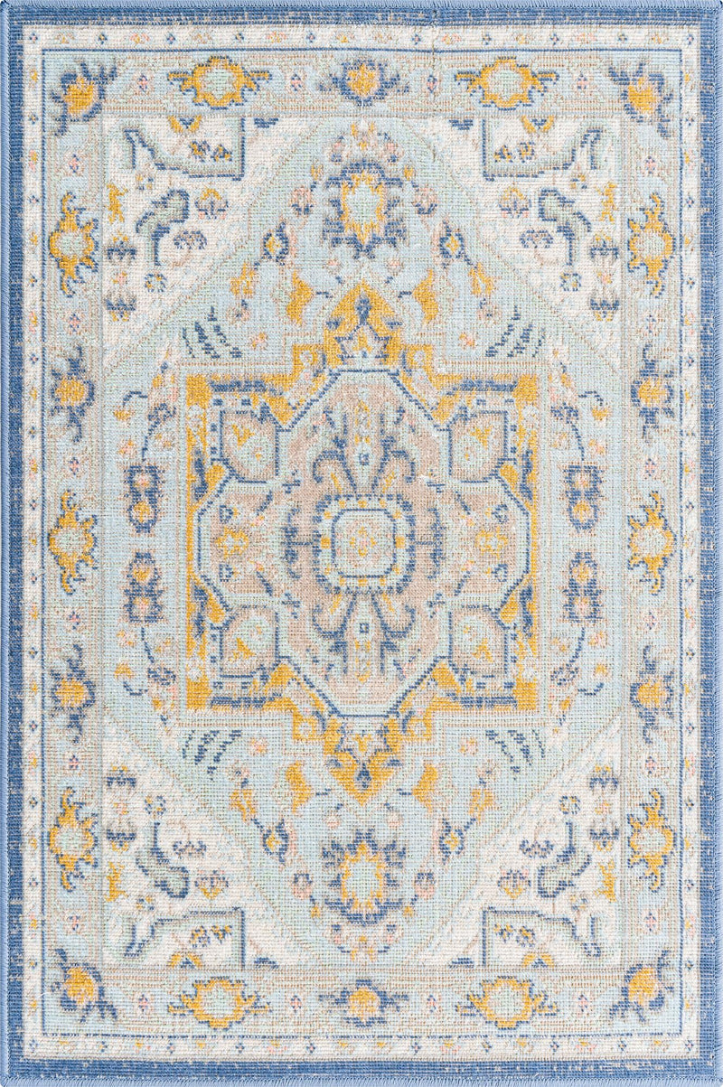 Savannah Series Collection Area Rug - Charleston (Sky blue) Rectangle Sky blue  lifestyle 2